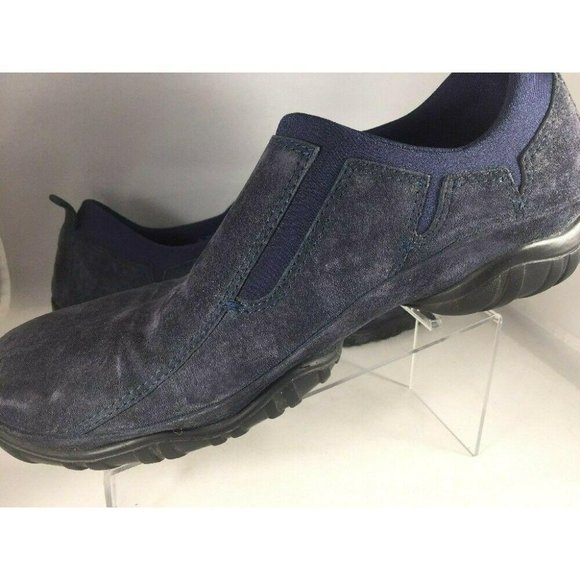 Hush Puppies Womens Shoes HP360 Size 10M Blue Suede Leather Slip On Loafer - Picture 2 of 7